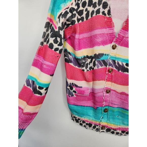 NWOT R13 Distressed Stripe Edge Oversize Cardigan Sweater Size XS Multi #2E405 - Picture 5 of 13